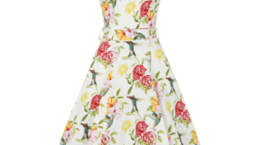 Vintage šaty s kolibríkmi, ružami a ibištekmi