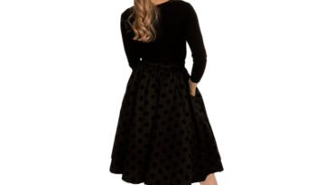 Áčková retro sukňa čierna s bodkami