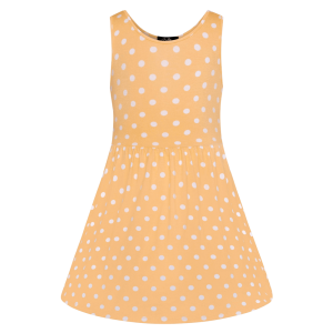 Oranžové detské šaty s bodkami