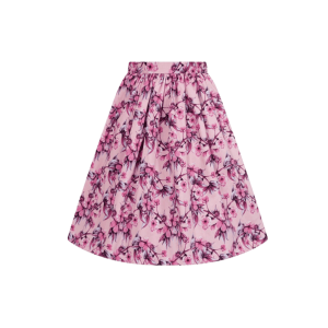 Exkluzívna ružová vintage sukňa áčková s kvetmi