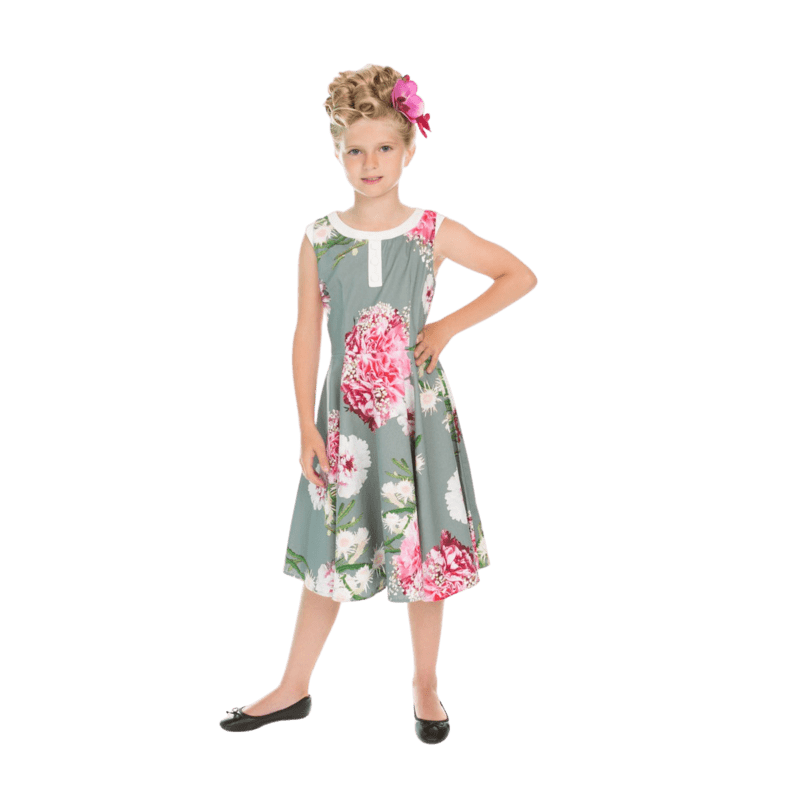 Letné detské šaty zmes kvetov