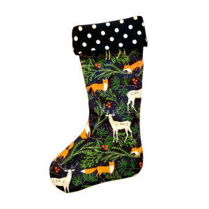 Vianočná retro ponožka lesná zver