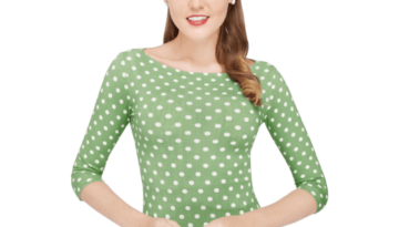 Tričko zelené s bielymi bodkami s dlhým rukávom