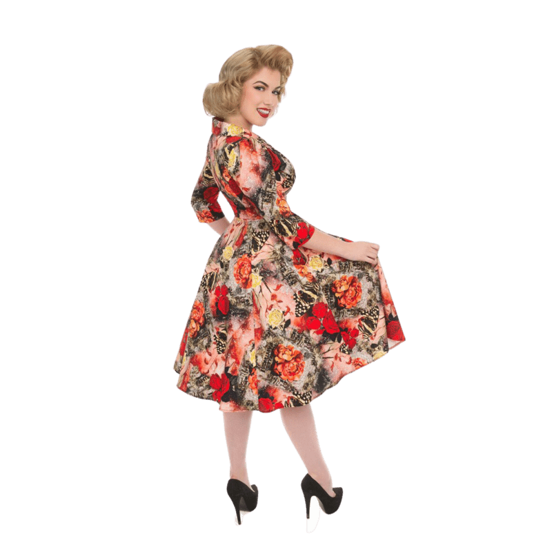 Vintage šaty s divými ružami