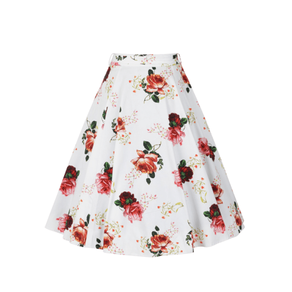 Elegantná kvetinová áčková sukňa - Image 2