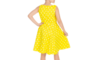 Detské šaty žlté s bodkami