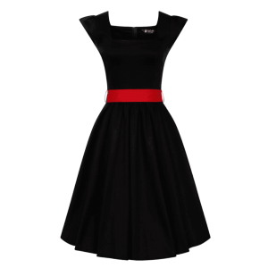 Čierne šaty Scarlet s červenou mašľou
