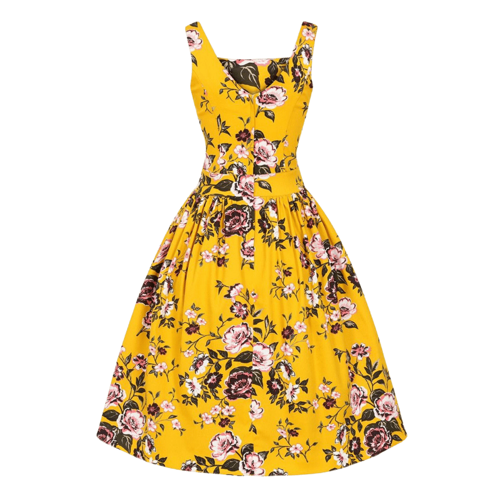 Šaty Dirdle kvety horčice