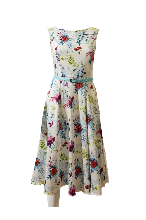 Elegantné retro šaty Hepburn s opaskom